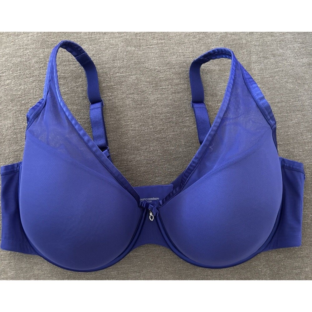 Curvy Couture Style 1310 Sheer Mesh Plunge T-Shirt Bra 42DD